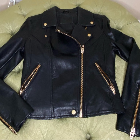 Blank NYC Vegan Moto Jacket Looks New Size XS Gold Tone Hardware Retail $125 - Picture 7 of 14